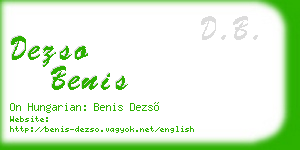 dezso benis business card